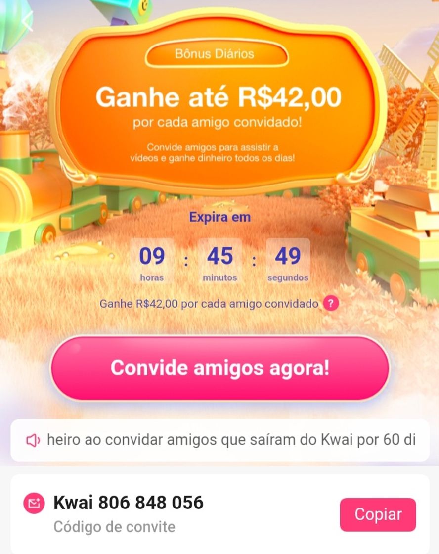 Moda Ganhe até $42,00 reais no kwai