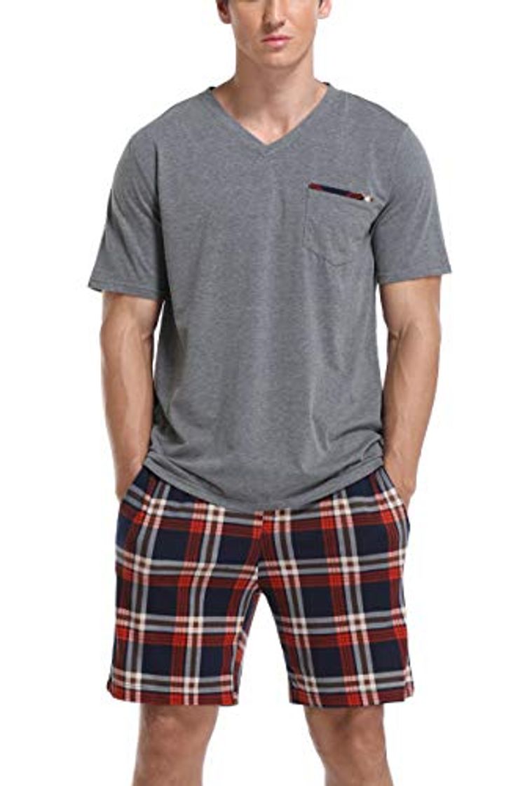 Fashion Vlazom Conjunto de Pijamas para Hombres Ropa de Dormir de Verano de