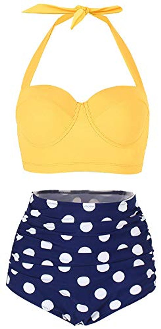 Fashion ChayChax Mujer Bikinis de Dos Piezas Conjuntos Retro Polka Punto Traje de