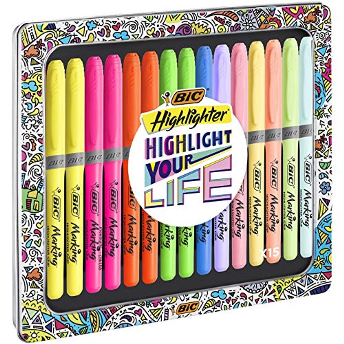 Producto BIC Highlighter Collection Box - Varios Colores en Tonos Intensos y Pastel