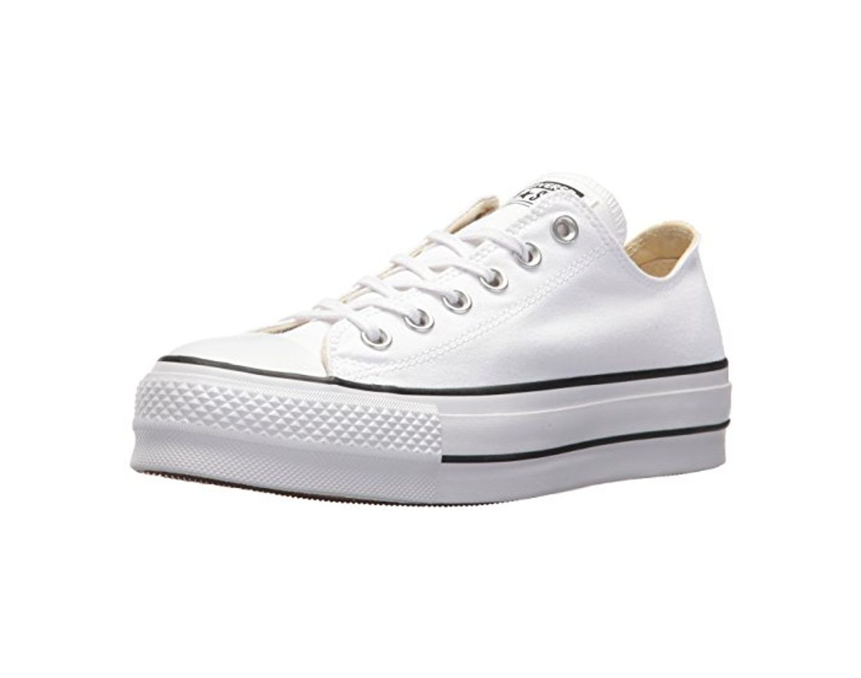 Moda Converse Chuck Taylor CTAS Lift Ox Canvas, Zapatillas para Mujer, Blanco