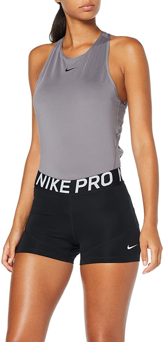 Fitness Nike W NP Shrt 3in Pantalones Cortos, Mujer, Negro