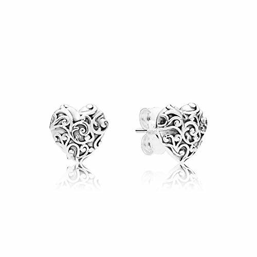 Social Pandora Pendientes de botón Mujer plata