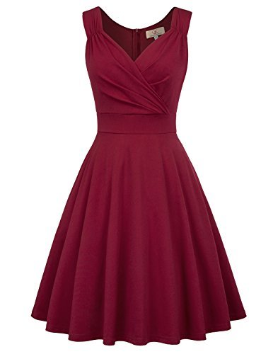 Social GRACE KARIN Mujer Vestido Vintage con Vuelo de Fiesta Retro M CL010698-2