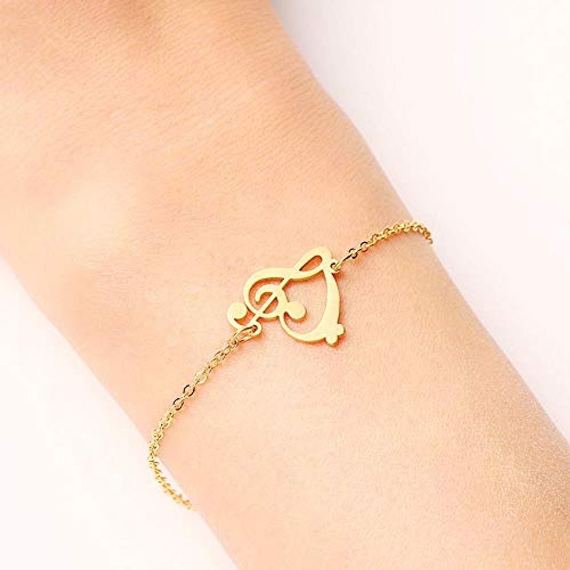 Moda Homie Pulsera de Acero Inoxidable para Mujer Color Dorado y Plateado Corazón