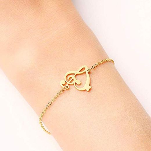 Homie Pulsera de Acero Inoxidable para Mujer Color Dorado y Plateado Corazón