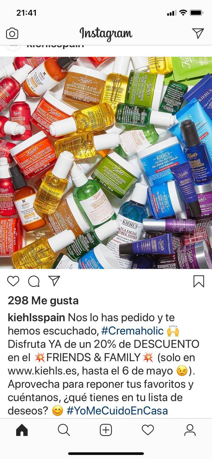 Product 20% de descuento en Kiehl's