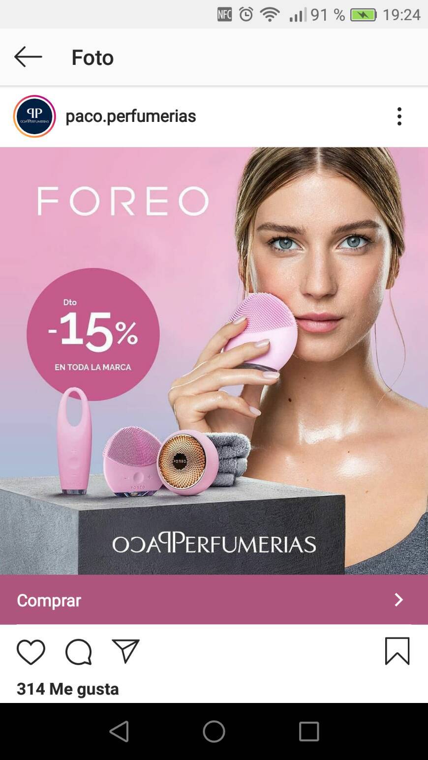 Producto Descuento del 15% en productos Foreo