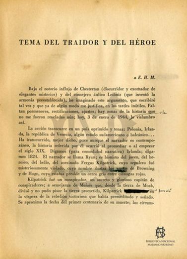 Tema del traidor y del héroe - Jorge Luis Borges 