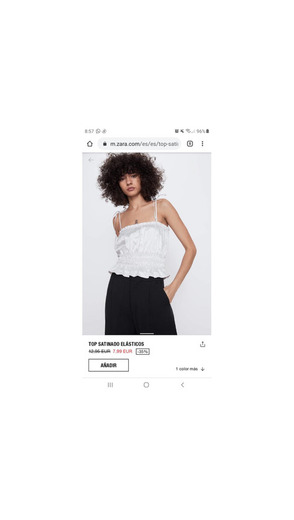 Top satinado elástico Zara