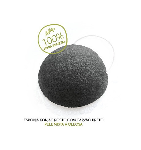 Product Esponja Konjac rosto com Carvão Preto