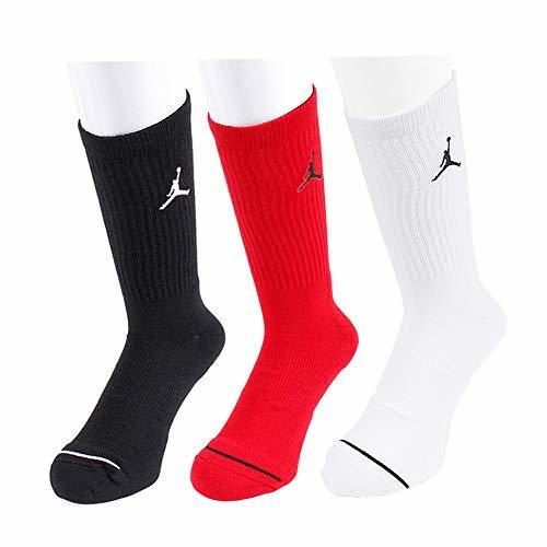 Nike Jumpman Crew 3Ppk Calcetines Línea Michael Jordan, Hombre, Negro