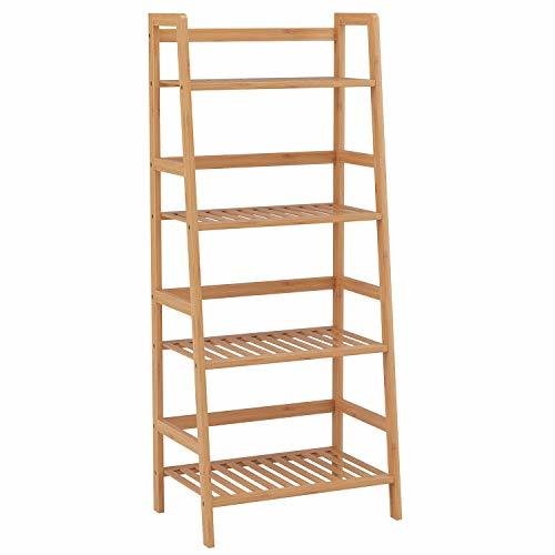 Social HOMFA Estantería Baño de Bambú Estantería Almacenaje para libros plantas con 4