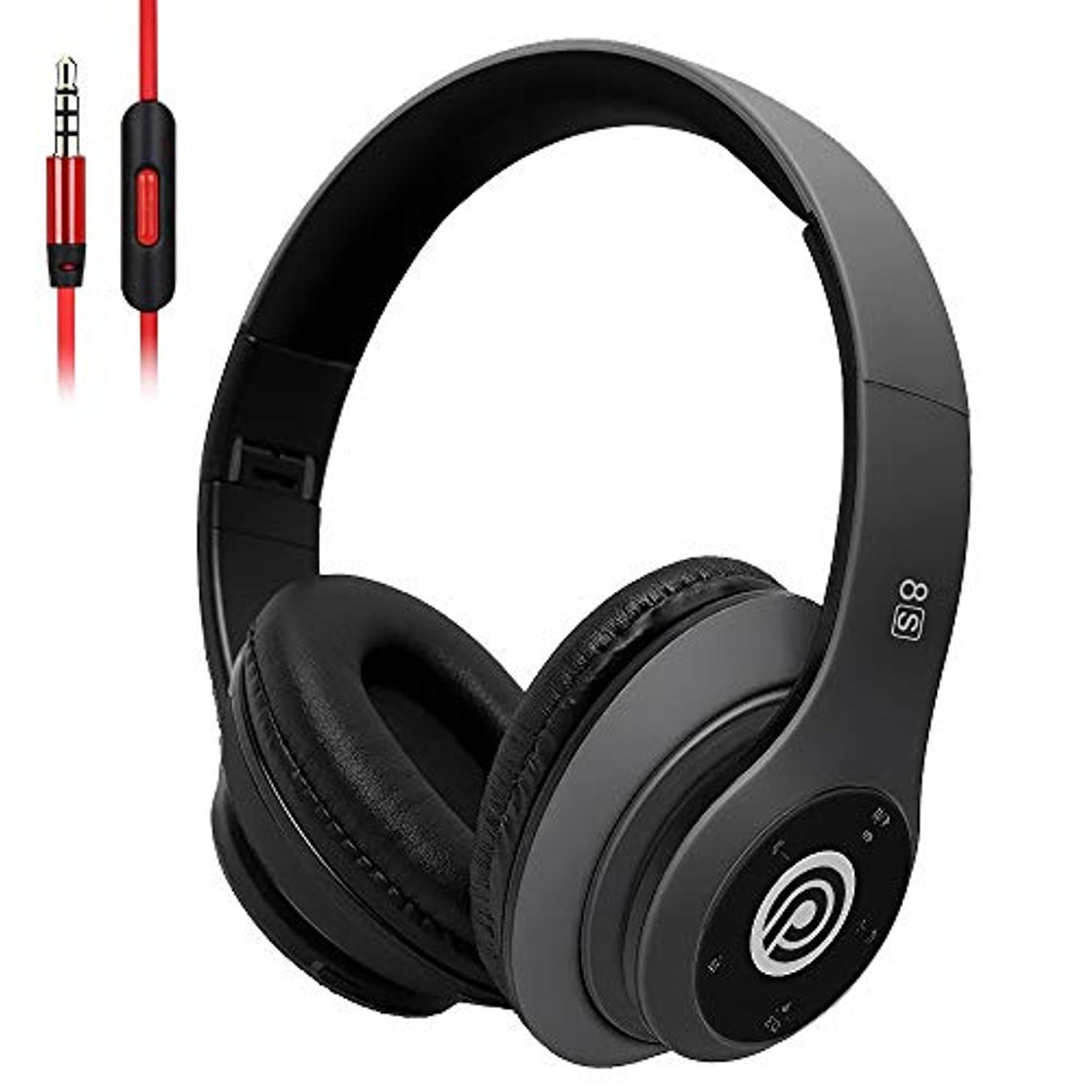 Product 8S Auriculares Inalámbricos, Audífonos Inalámbricos Bluetooth Plegables HiFi con Micrófono Incorporado y