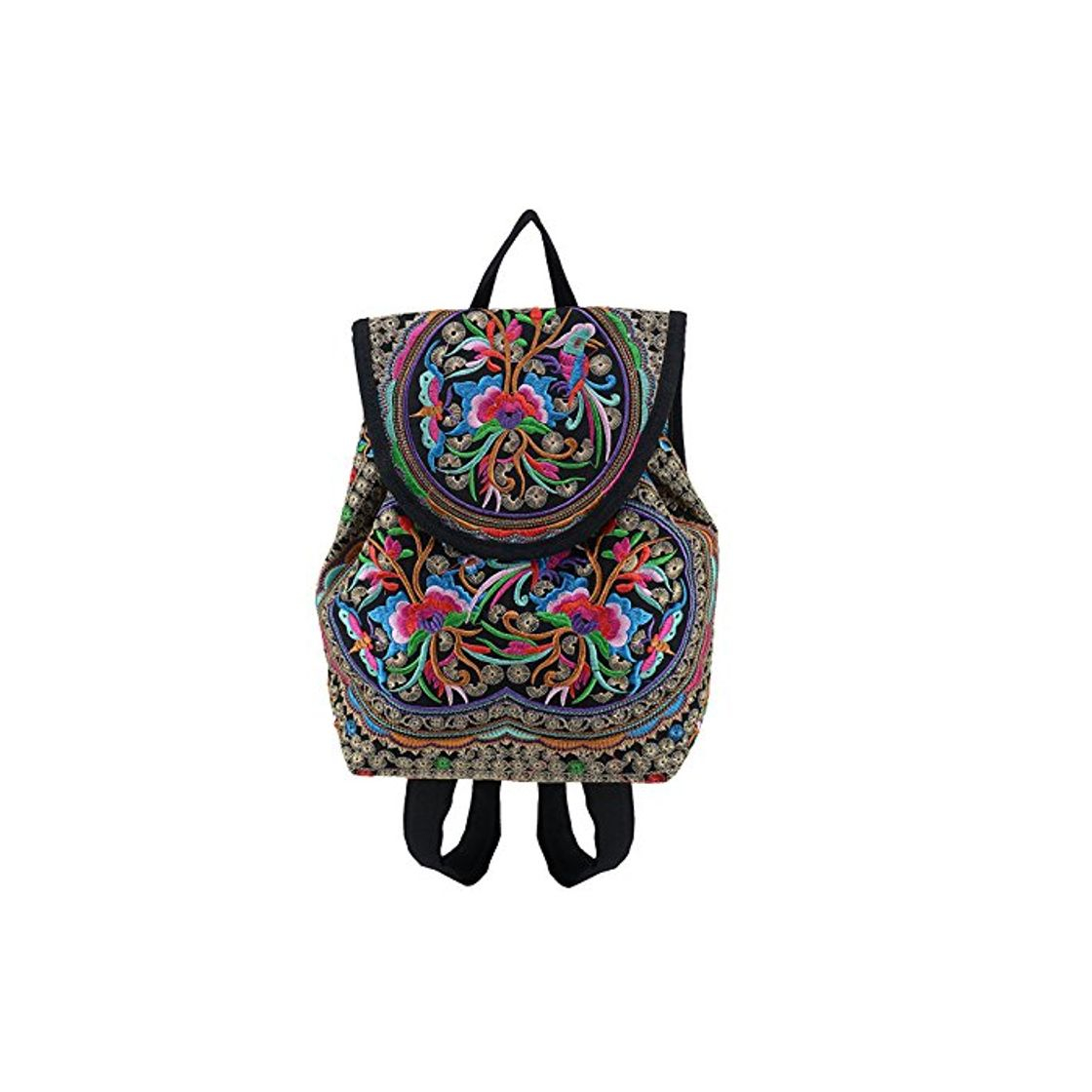 Fashion OFKPO Bolso Hecho a Mano de la Mochila del Viaje de la Mochila de la Flor del Bordado étnico de Las Mujeres