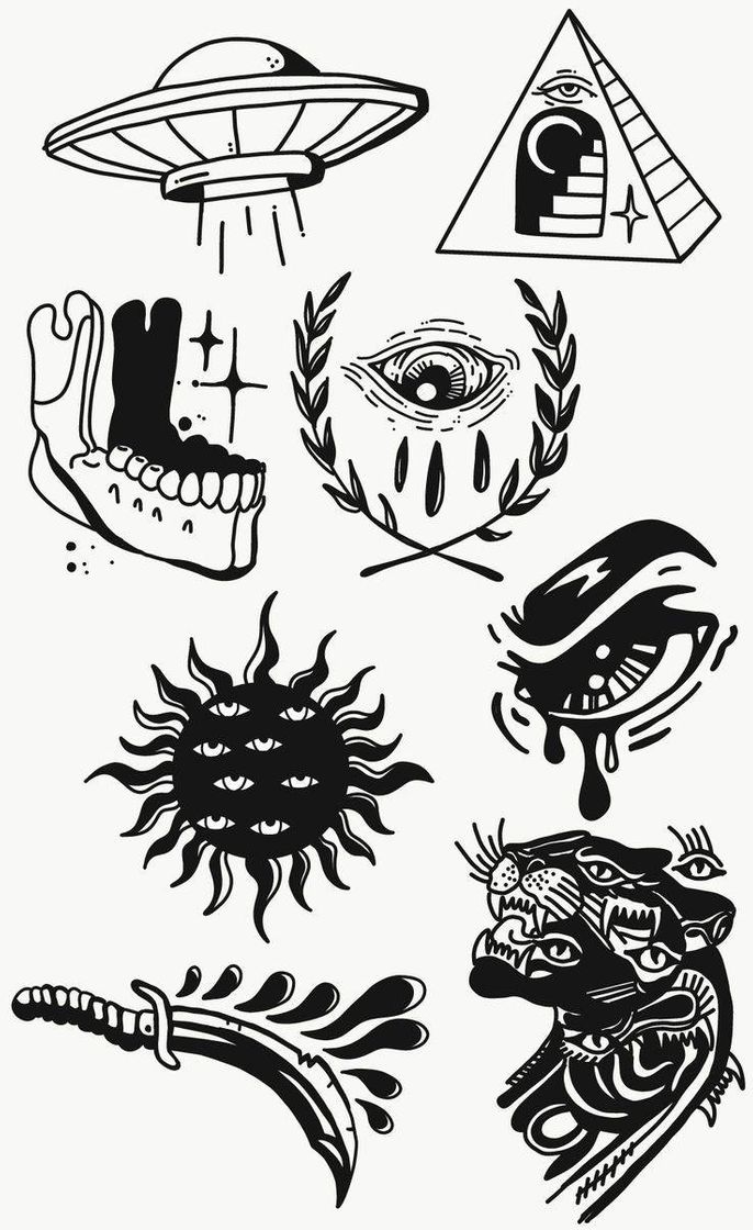 Moda Tattoo Hunter Macleod Flash Sheet