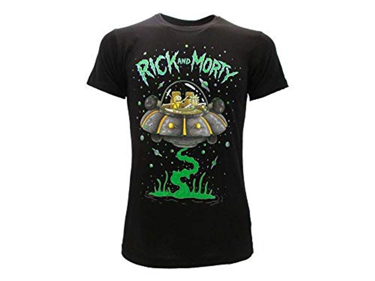 Moda Fashion UK – Rick and Morty Nave espacial láser Espacio – Camiseta original oficial Negro
 XL