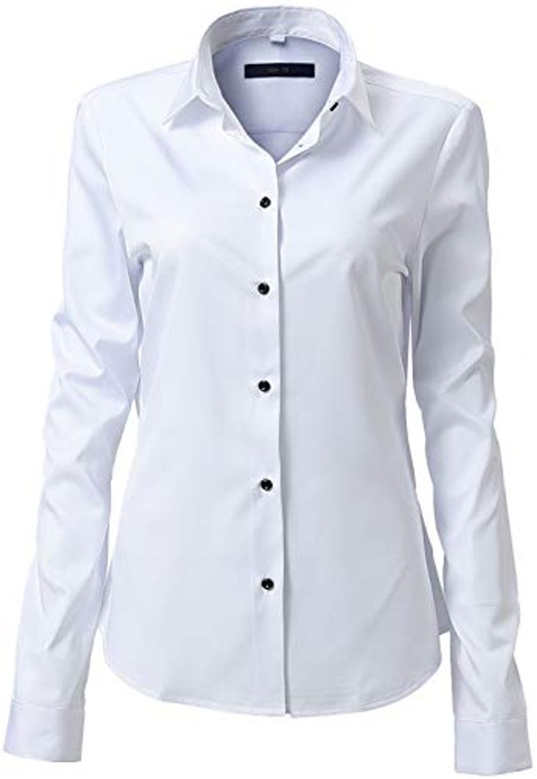 Fashion Mujer Camisa Básica Mujer Slim Fit - Camisa Blusa Casual de Fibra