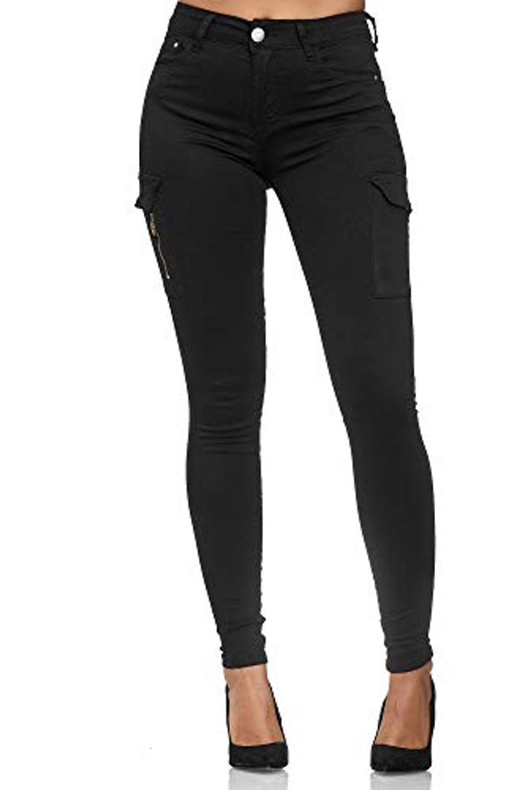 Social Elara Pantalones Cargo Mujer Slim Fit Denim Chunkyrayan Negro MA2018 Black-46