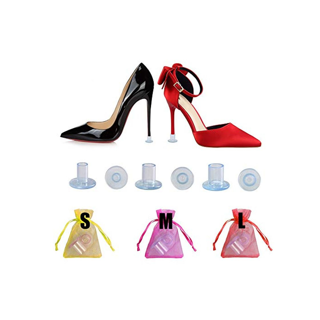 Social 60 Pares Protectores Tacones Transparentes Protector de Tacón Alto Salvatacones para Hierba
