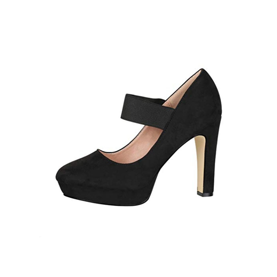 Social Elara Zapato de Tacón Alto con Correa Mujer Vintage Chunkyrayan Negro E22500