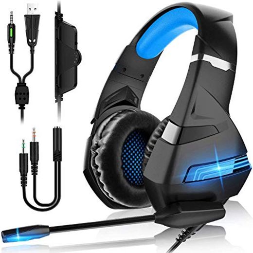 Auriculares Gaming PS4,Cascos Gaming de Mac Estéreo con Micrófono Cascos Gaming 3.5mm