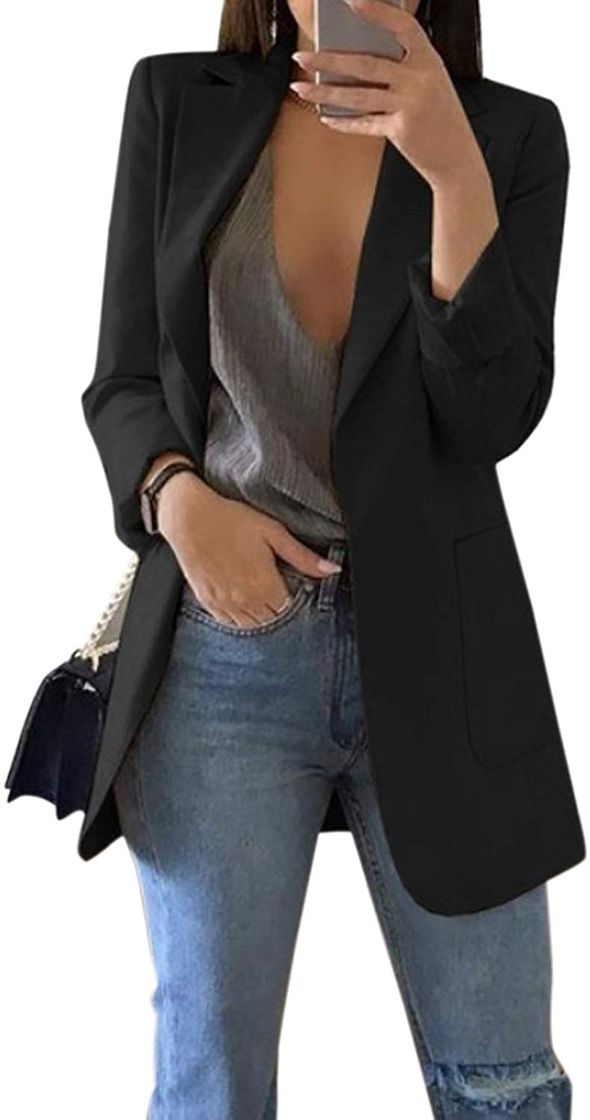 Producto Mujer Blazer Traje De Chaqueta Ropa Trabajo Casual OL Oficina Negocio Solapa Manga Larga Bolsillo