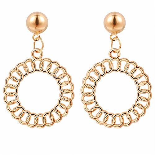 Pendientes YDHWWSH Elegante Vintage Rodada Dangle Brincos Para As Mulheres Círculo Geométrico