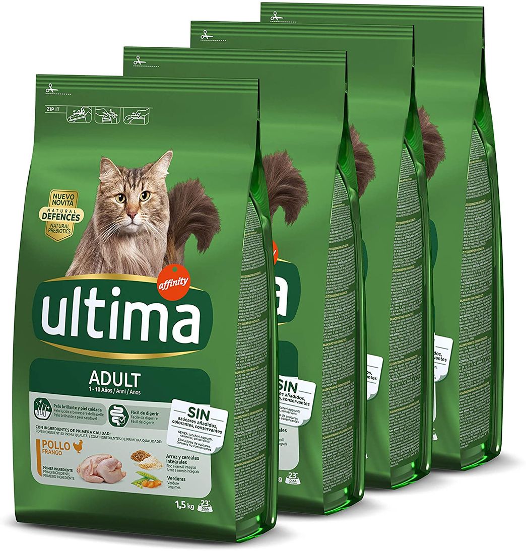 Product ULTIMA Pienso Para Gatos Adultos Con Pollo Pack De 4x1