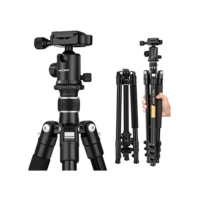 Social K&F Concept Trípode Completo TM2324 Trípode Flexible para Cámara Canon Sony Nikon