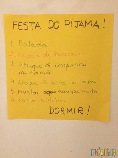 Cronograma de uma festa de pijama perfeitaa