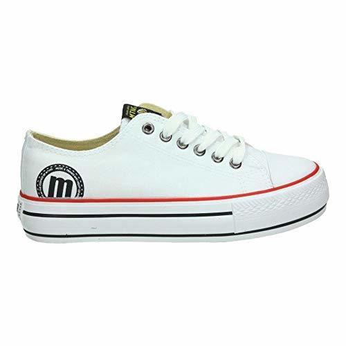 Moda Mustang Zapatilla Lona Blanca Plataforma Mujer