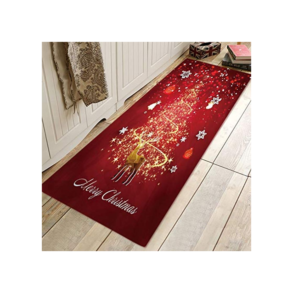 Social Handfly Alfombra de Navidad Santa Alfombras de área grande Alfombra antideslizante Lavable Alfombra para dormitorio Sala de estar Cocina Baño Baño Pasillo
