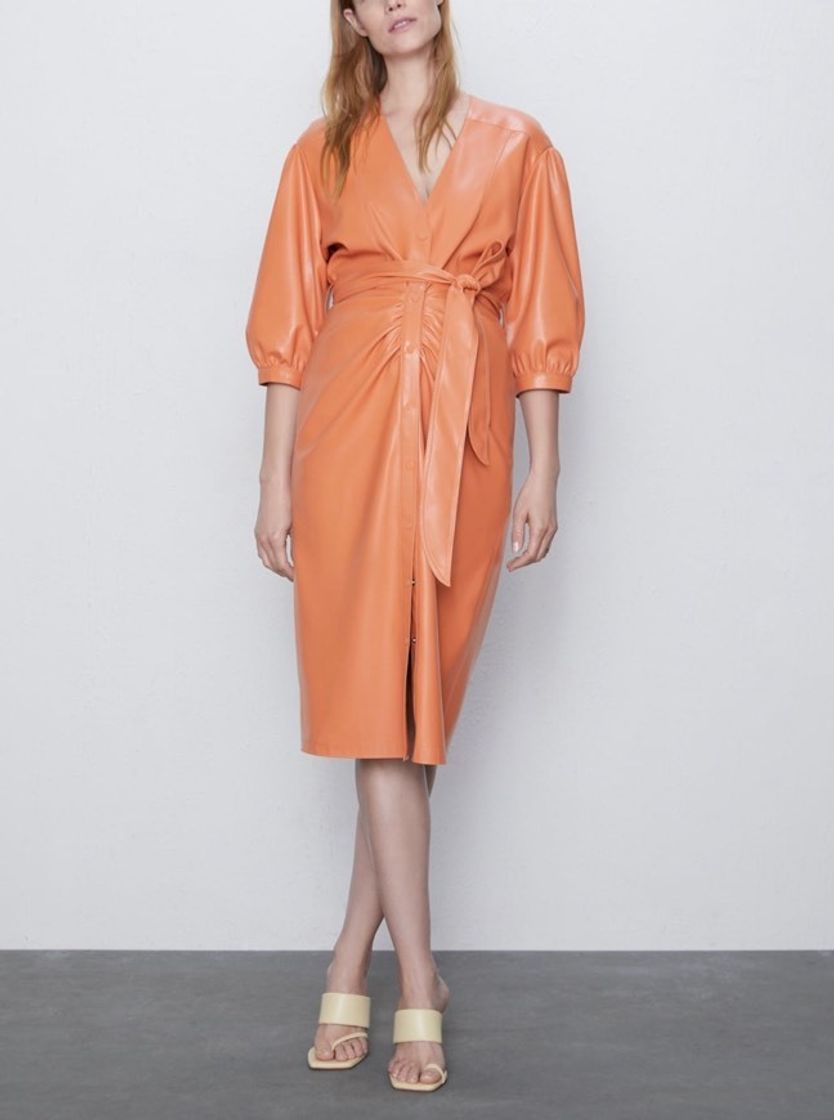 Producto Vestido polipiel naranja