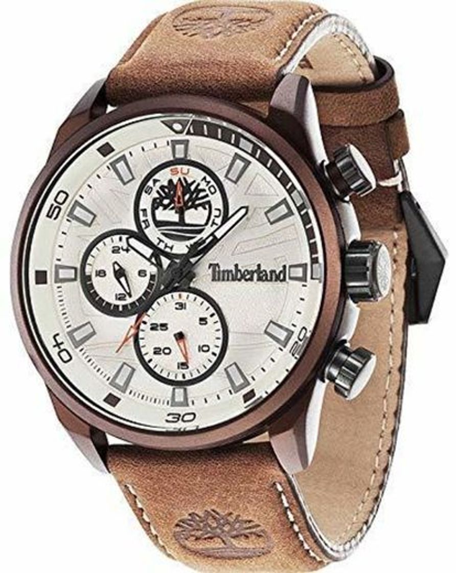 Social Timberland Watch Reloj Cronógrafo para Hombre de Cuarzo con Correa en Cuero