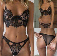 Moda Lingerie preta delicada 😍