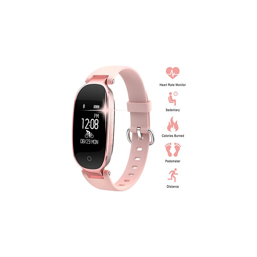 Electrónica Pulsera Monitor de Actividad Pulsómetro y Podómetro para Mujeres Impermeable IP67, con