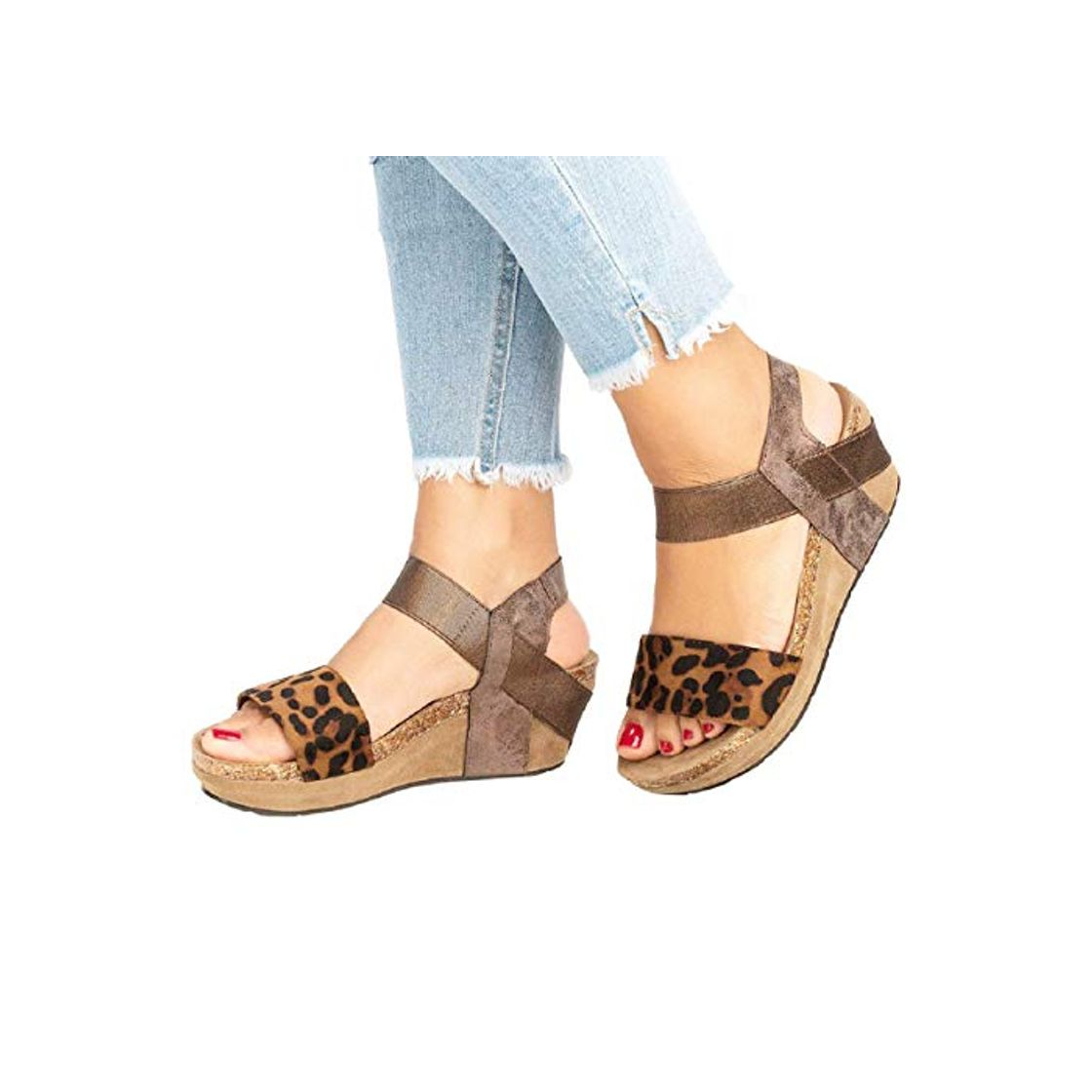 Product Sandalias Mujer Verano 2019 Sandalias con Punta De Cuña De Cuña Gruesa