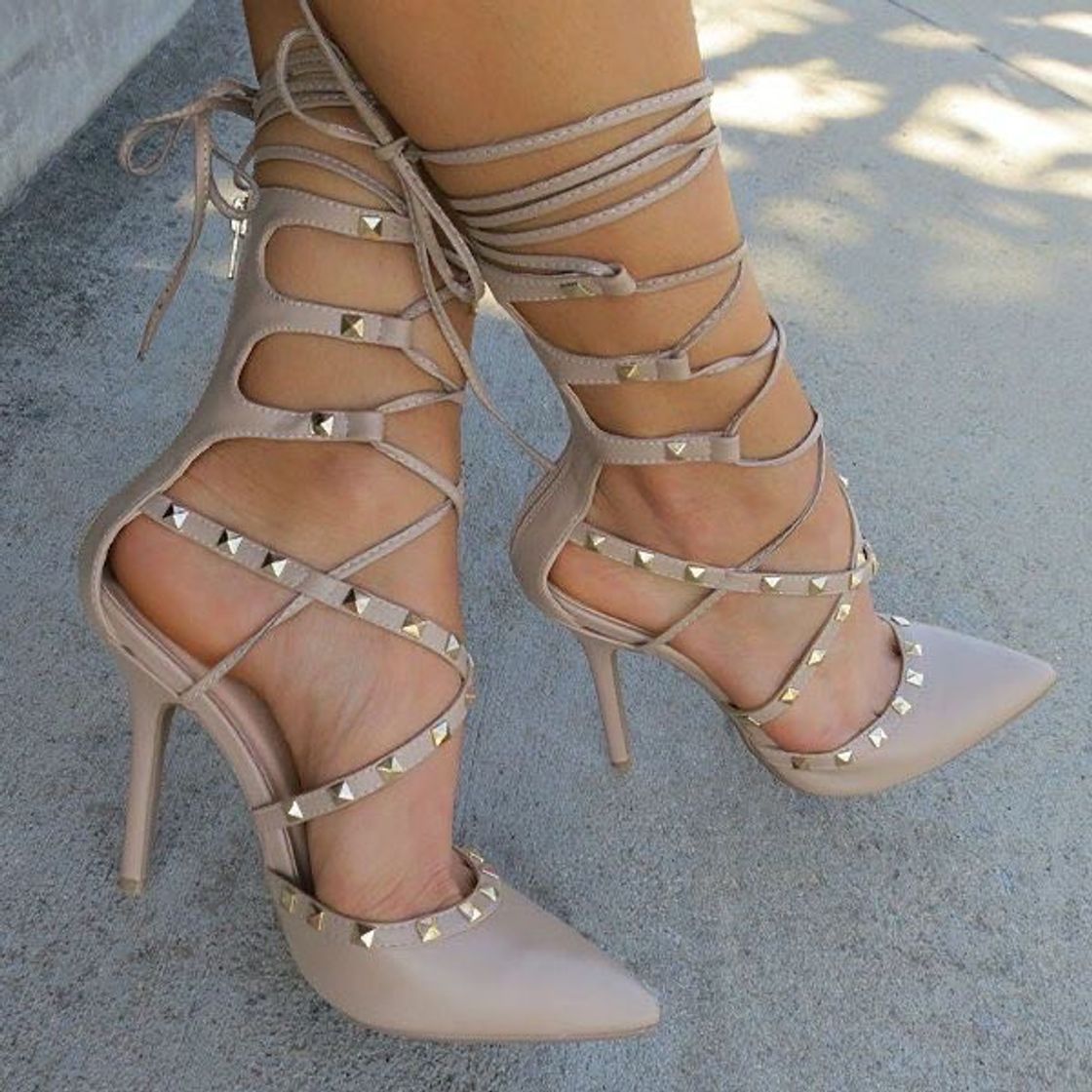 Moda Pyramid studded strappy heels 