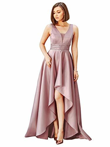 Social Ever-Pretty A-línea Vestido de Noche asimmetrico Cuello en V Corte Imperio para