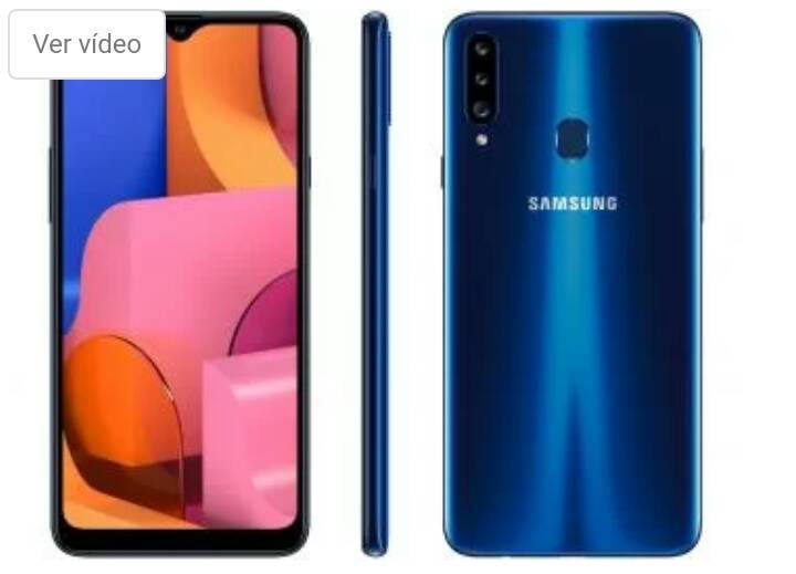 Smartphone Samsung Galaxy A20s 32GB Azul 4G - 3GB Tela 6,5” 