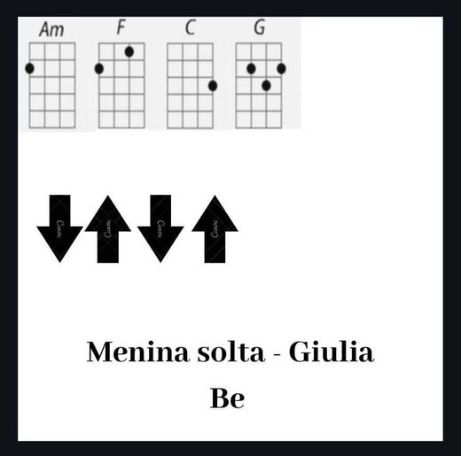 Cifra de "Menina solta" da Giulia Be.