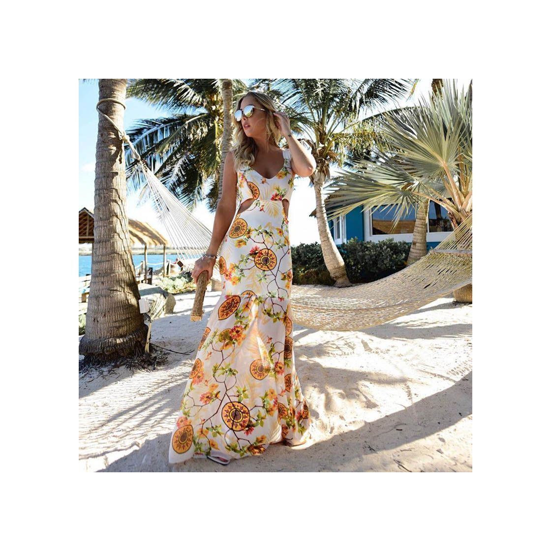 Product Vestidos Mujer Casual Playa Largos Boho Floral Maxi Vestido Bohemio Tirantes Playa