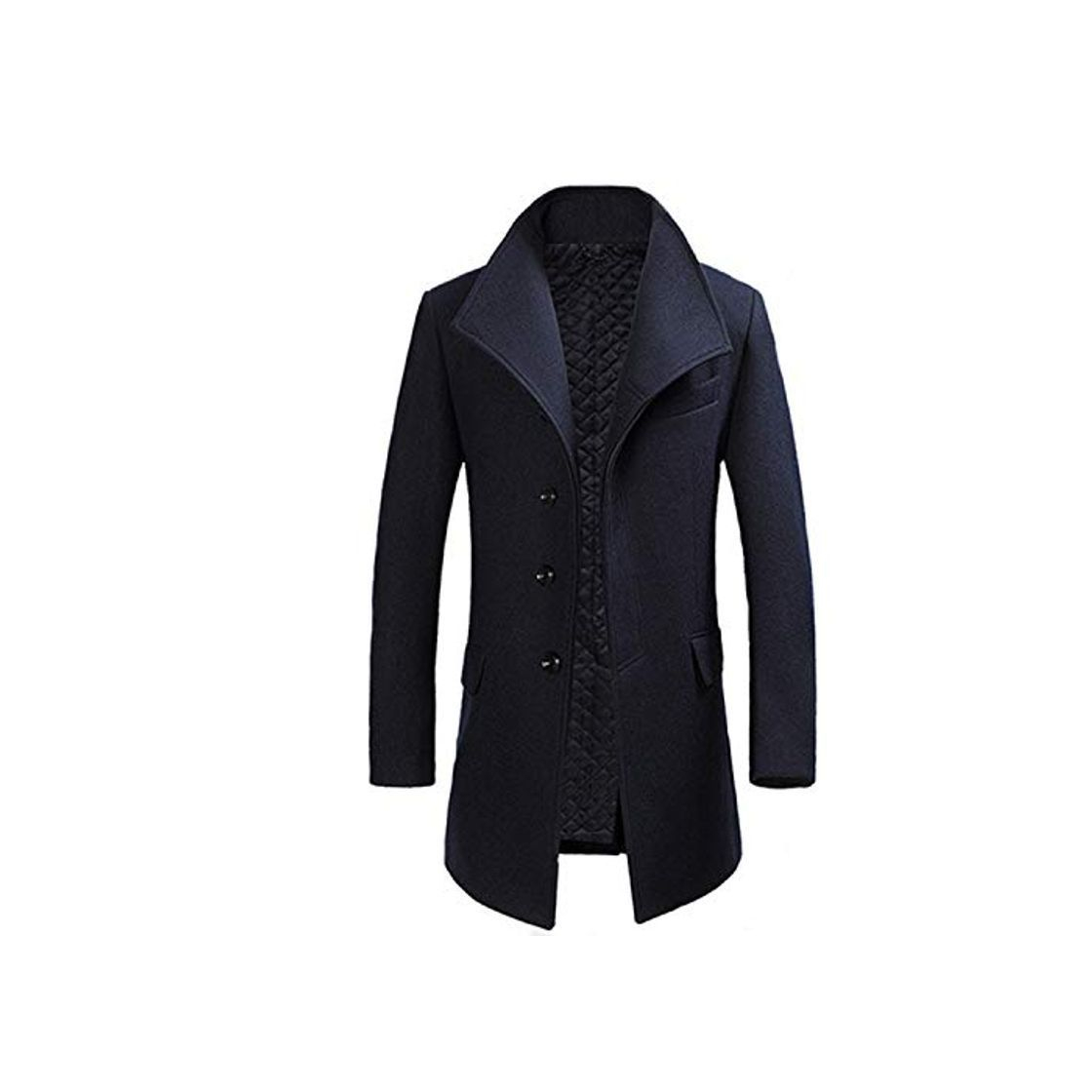 Social Smile-xj Casaco Masculino Inverno Thicken Wool Coat Men Turn Collar Overcoat azul