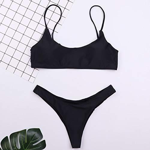 Producto GUOZI Bikini Bikini Blanco Negro Básico Bañador de Dos Piezas con Traje