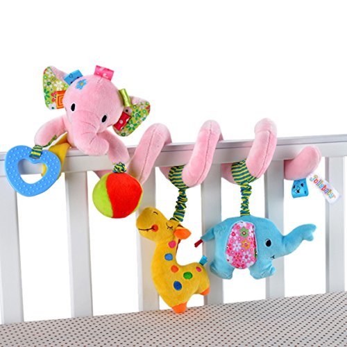 Lugar Happy Cherry Juguete Peluche Espiral de Actividades Sonajero con Sonidos Colgante Animales