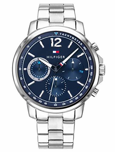 Social Tommy Hilfiger Reloj Multiesfera para Hombre de Cuarzo con Correa en Acero