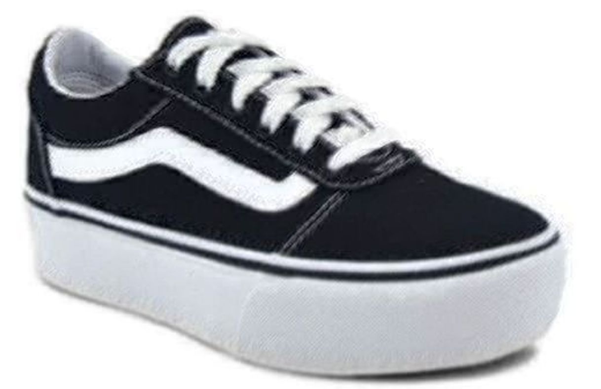 Social Vans Ward Platform Canvas Zapatillas Mujer, Negro