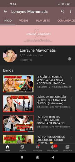 Canal da Lorrayne 😊