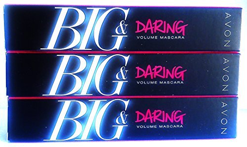 Belleza 3 x Avon Big & Daring Volumen Máscara Rímel Marrón Negro 10ml